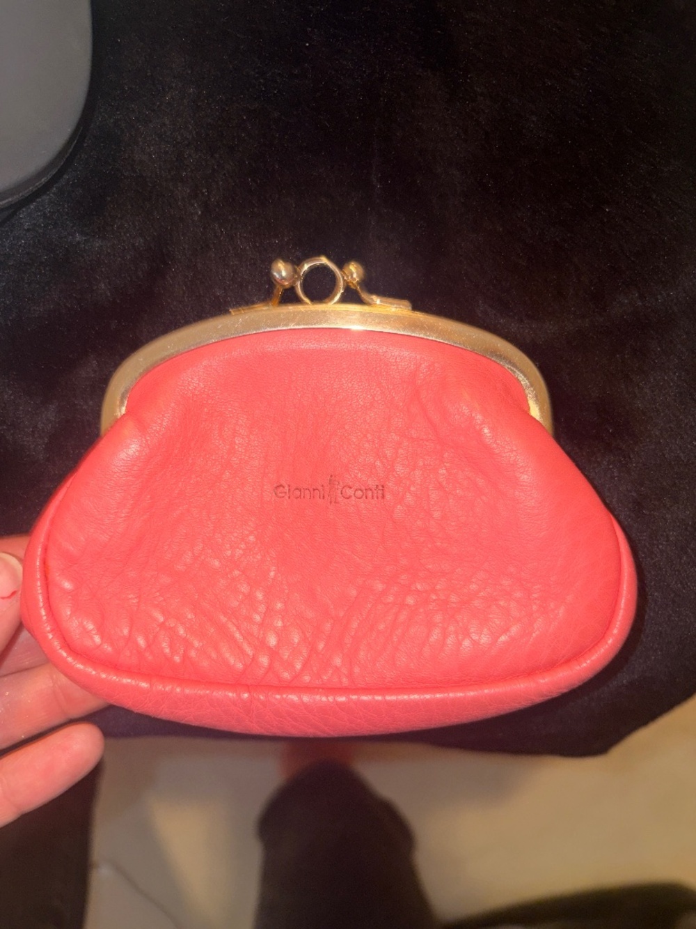 Gianni Conti Salmon-Colored Leather Change Purse